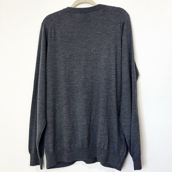 Paul Fredrick Cardigan Gray 100% Merino Wool Men’s XL - Picture 5 of 8